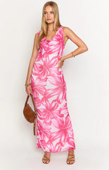 Blessings Pink Floral Maxi Dress