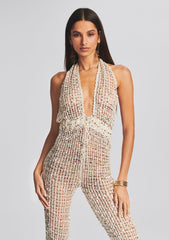 Tosca Sequin Crochet Jumpsuit