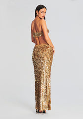 Steffy Feather Sequin Skirt