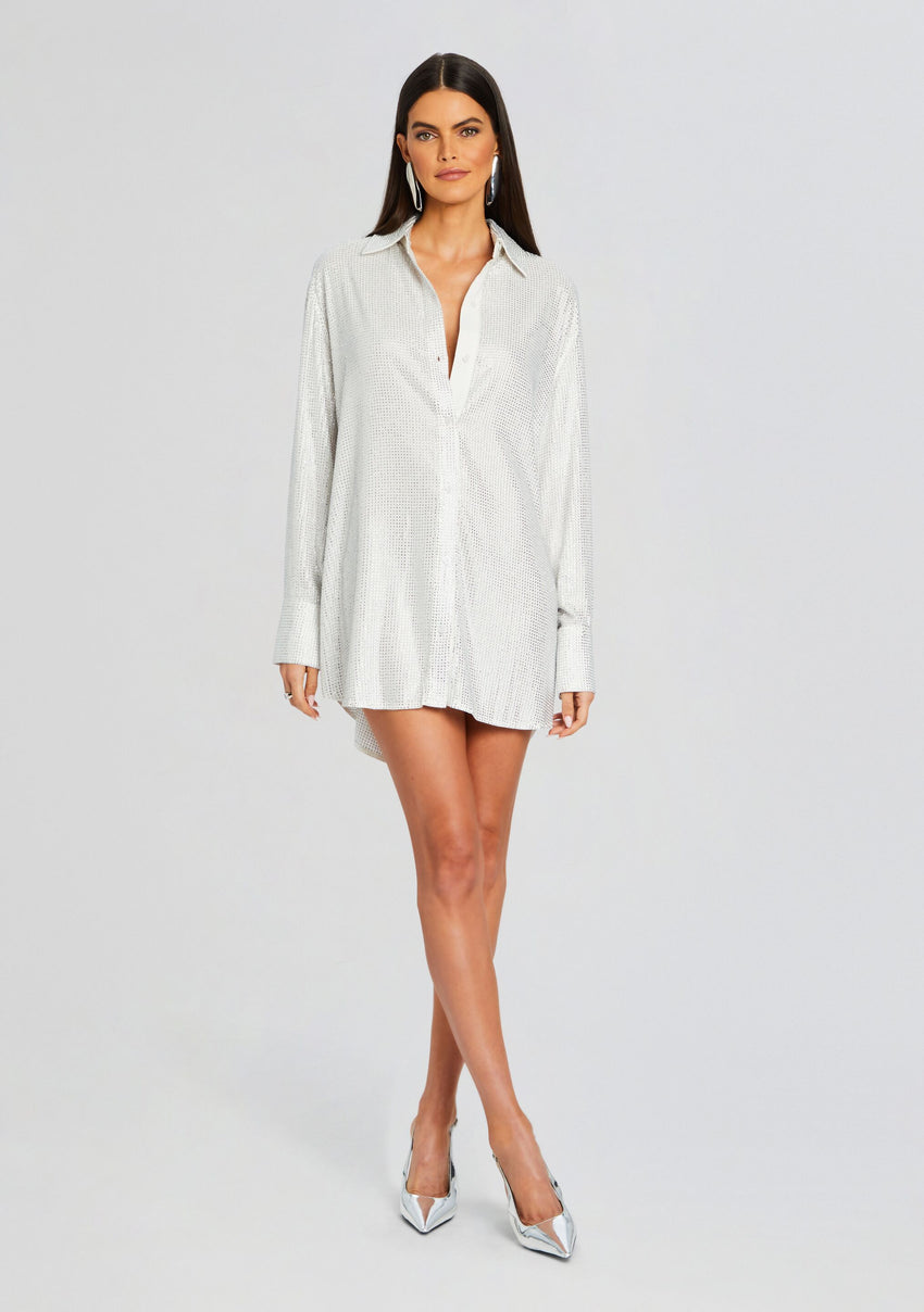 Maddox Embellished Shirt Dress