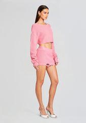 Daisy Cropped Knit Sweater