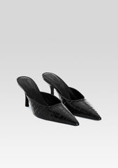 Francesca Leather Kitten Mule