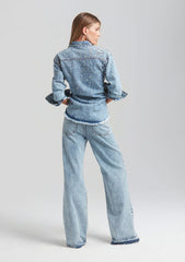 Bronte Wide Leg Crystal Embellished Jean