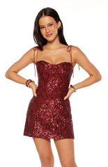 Penny Lane Red Sequin Mini Dress