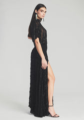 Lilo Embellished Silk Chiffon Dress