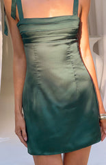 Azira Green Tie Mini Dress