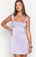 Azira Lilac Tie Mini Dress