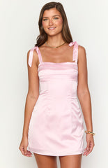 Azira Pink Tie Mini Dress