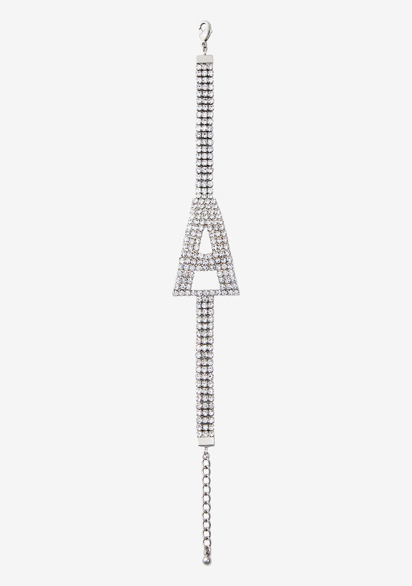 Rhinestone Alphabet Letter Bracelet