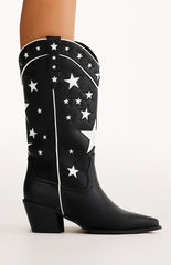 Billini Dollie Black And White Cowboy Boots