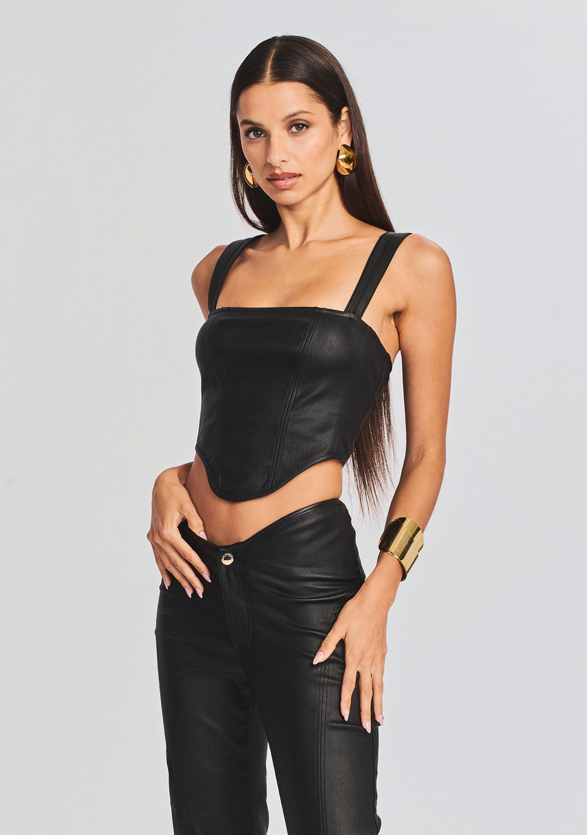 Jaylee Coated Denim Top