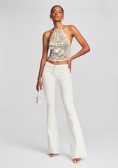 Stevie Sequin Crochet Halter Top