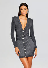 Zem Metallic Rib Knit Dress