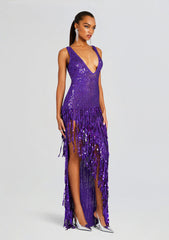 Libra Sequin Fringe Crochet Dress