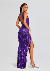 Libra Sequin Fringe Crochet Dress