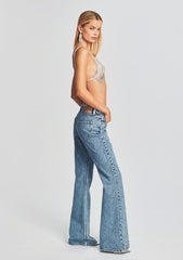 Moore Mid Rise Flare Crystal Embellished Jean