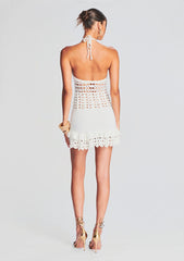 Eze Crochet Pearl Embellished Dress