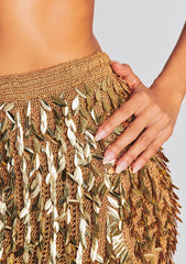 Steffy Feather Sequin Skirt