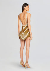 Inessa Feather Sequin Dress