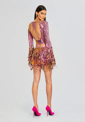 Miriam Sequin Fringe Crochet Top