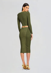 Posie Metallic Rib Knit Skirt