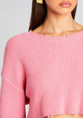 Daisy Cropped Knit Sweater