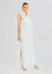 Sleeveless Floor Length Shirt Dress