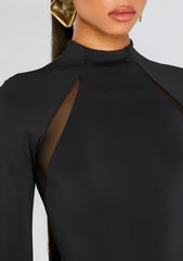 Krystal Maxi Dress with Mesh Paneling