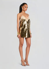 Olive Sequin Lace Dress