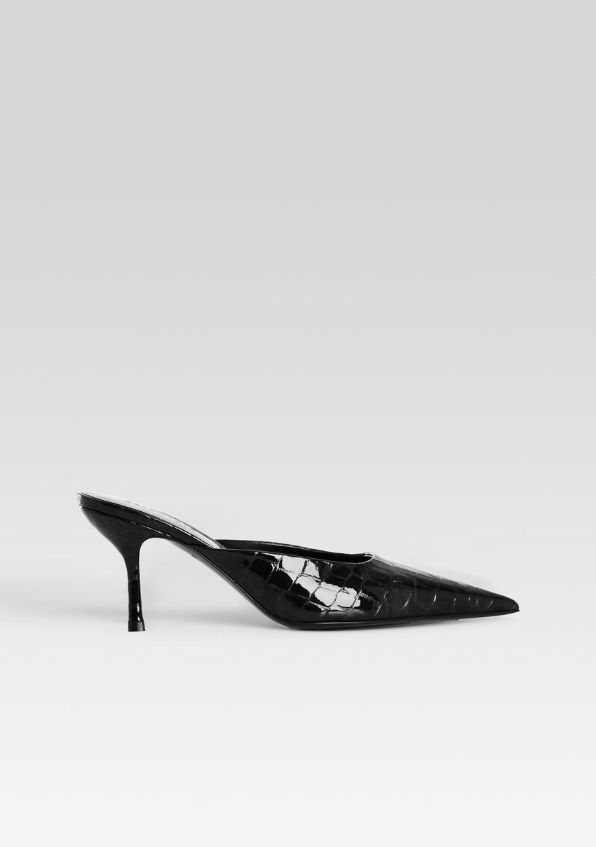 Francesca Leather Kitten Mule