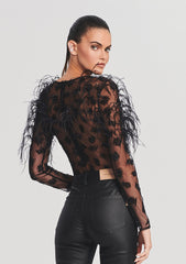 Sarabeth Feather Bodysuit