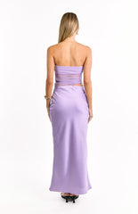 Elinor Lilac Satin Maxi Dress
