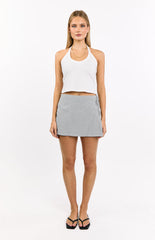 Frazer Blue Stripe Tie Side Mini Skirt