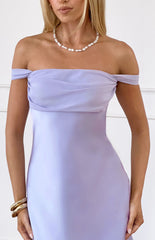 Sandie Lilac Off The Shoulder Mini Dress