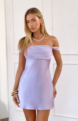 Sandie Lilac Off The Shoulder Mini Dress