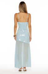 Belinda Light Blue Sequin Maxi Dress